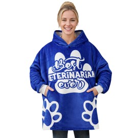 Veterinary Gifts, Wearable Fleece Sunflower Blanket Hoodie, Gifts for Veterinary Technologists on Vet Tech Week, Super Soft Warm Cozy with Giant Pocket - One Size Fits Most