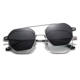 Cyxus Magnetic Glasses, 2-Way Glasses, Polarized Lens, Clip On, UV Protection, Suit for Driving, Fishing, Golf, Climbing, Baseball, Skiing, Travel, Stylish (Black)