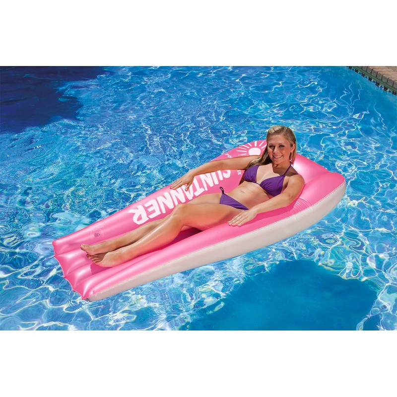 Poolmaster Suntanner Inflatable Swimming Pool Float Mattress, Surprise Color