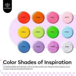 modelones modelones Poly Gel Kit 12 Colors Rainbow Summer Bright Neon Poly Nail Extension Set Candy Red Yellow Builder Nail Gel Art Design Salon Professional Technician Tool Beauty Gifts for Women