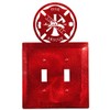 SWEN Products Fire Rescue Wall Plate Cover (Double Switch, Red)