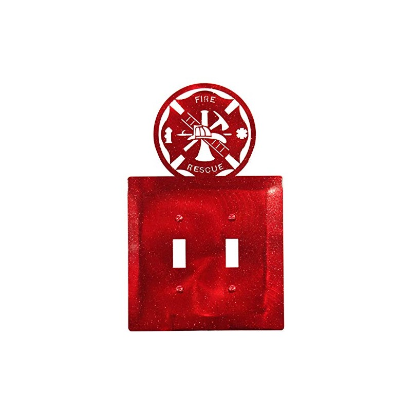 SWEN Products Fire Rescue Wall Plate Cover (Double Switch, Red)
