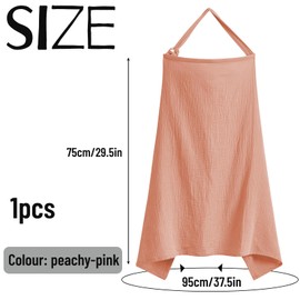 Nursing Apron, Darryy Nursing Cover for On the Go, Muslin Nursing Cover for Babies, Breathable, 75 x 95 cm, Nursing Scarf, Nursing Cover, Cotton Nursing Cover for Breastfeeding, Multi-Purpose (Pink)