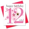 Claire Giles Ages Age 12 Girl Birthday Card, AGE12G,Pink,150mm x 150mm