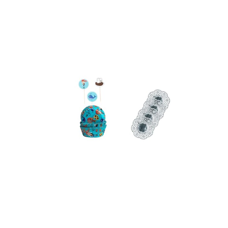 Demmler Muffin Cases Set Pirates Cupcake Cases with Pirate Motifs