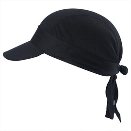 Arcweg Bandana Cap, Head Scarf with Visor, Breathable Pirate Cap, UV Protection, Adjustable, Biker Cap, Cycling Cap, Quick-Drying, black