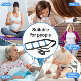 Bed Ladder Assist,Pull up Helper and Sit up Helper 4 Handle Grips,Bed Rail Assistance Devices Adjustable Length Bed Lift for Most Beds Mobility Aid for Elderly, Handicapped,Injured (95 INCHES)