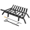 Jusgym Fireplace Grate 30 Inch with 8 Support Legs, Solid