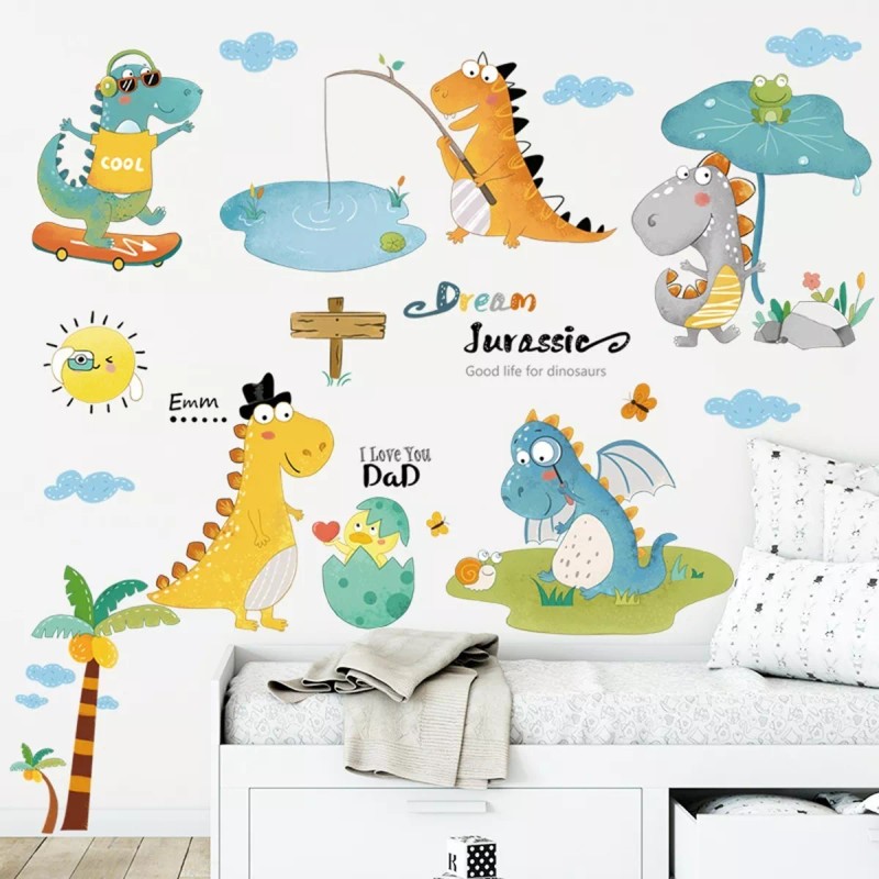 DaraBaby Vinil Decorativo Infantil Dinosaurios Habitación Niño Bebe