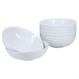 BIA Cordon Bleu Everyday Porcelain Low Soup Bowls Set of 8, 7", White