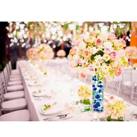 YUXIYAN 50Pieces Floating NO Hole Pearls Beads for Vases and 500 PCS for Floating,Floating Beads for Centerpiece,Home Decor,Party Table Wedding,Makeup Brush Beads