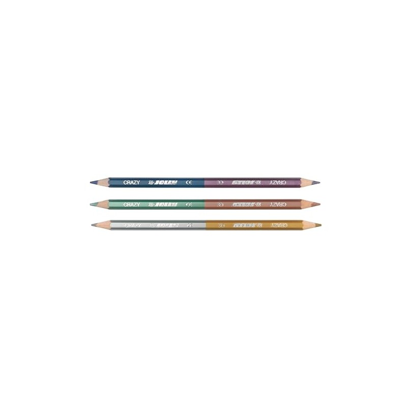 JOLLY Crazy Glitter Colouring Pencils Duo Pack of 3