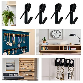 IDEALSV 200 Pcs (100 Stes) Picture Hangers 30LB with Nails Kits Black Photo Frame Hooks Hanging Key
