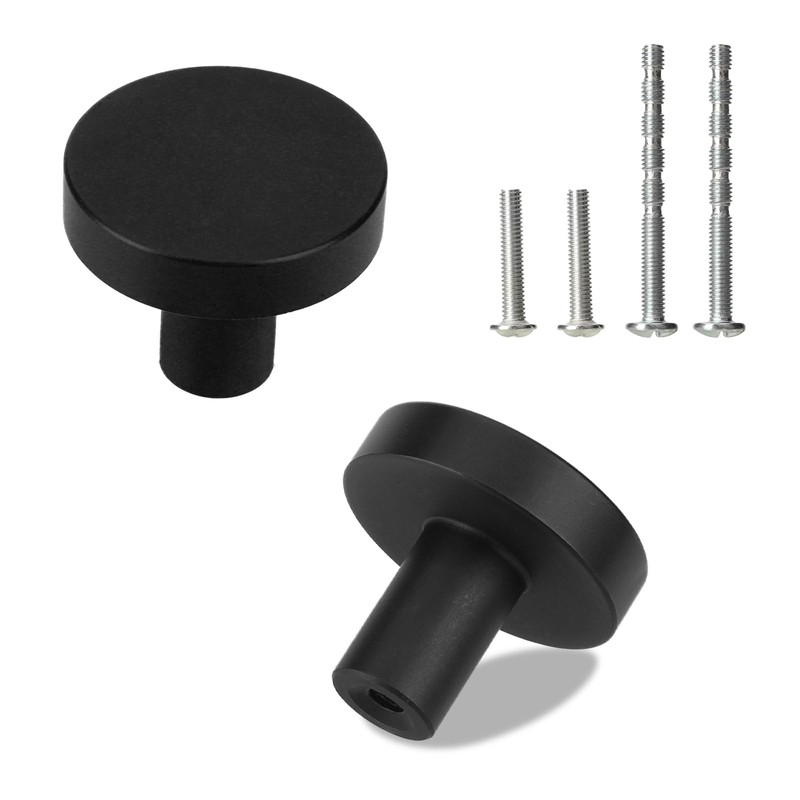 DIVINA VITAE 10 Pcs Black Drawer Knobs Round Cabinet Door