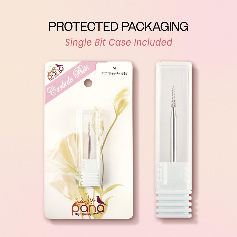 PANA 3/32" Carbide Cuticle Nail Drill Bit for Cuticle Cleaning,