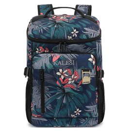 Kalesi Cooler Backpack 36 Cans Lightweight Insulated Backpack Cooler Leak-Proof Travel Camping Lunch Backpack Outdoor Cutlery Backpack for Men and Women (B-Floral-Bright)