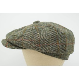 Borges & Scott Lomond Newsboy Cap - 100% Handwoven Wool - Harris Tweed - Water Resistant - Field Herringbone - 60cm