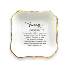 HatafaFurni Spanish Wedding Gift for Mom, Gracias Suegra, Spanish Mother In Law Gift Ring Dish, Mother Gifts, Sister Jewelry Dish, Nanny Trinket Tray, Friend Women Wife Grandma Gifts (Nanny)