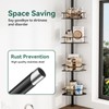 Dimyno Corner Shower Caddy Tension Pole, 4 Tier Adjustable Rustproof