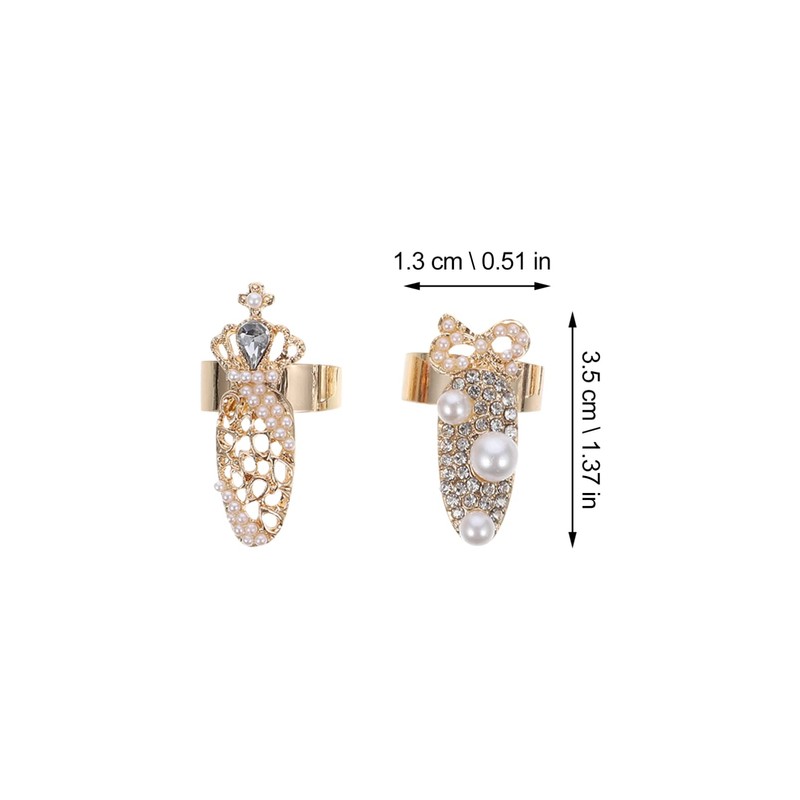 Vaguelly 12Pcs Nail Art Rings Creative Open Nails Decor for