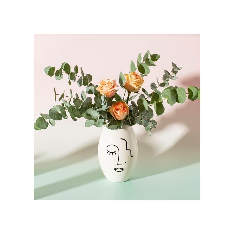 Sass & Belle Abstract Face White Large Vase
