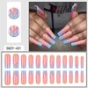 Square Press On Nails Long Fake Nails Gradient With 3D