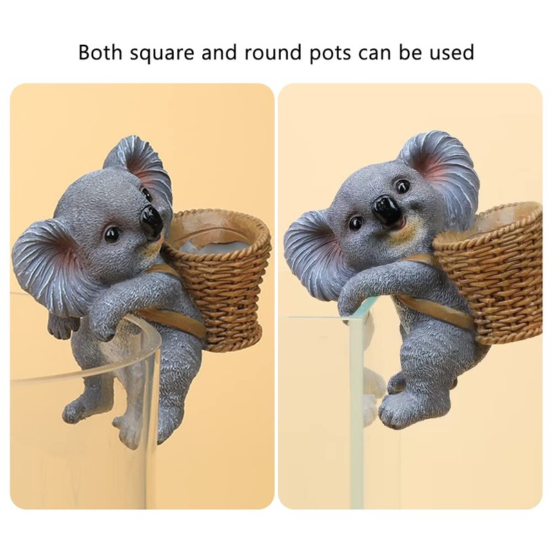 WAYUTO Koala Sculpture Flower Pot Hugger Climbing Koala Planter Pot