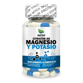 Citratos Magnesio Potasio 100 Cápsulas Sola Cápsula Combinación Perfecta Sabor Natural