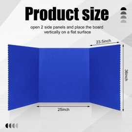 Paterr Trifold Poster Board with Storage Bag 72 x 36 Inch Foldable 3 Panel Presentation Board Hook and Loop Receptive Fabric Tabletop Science Fair Display Boards for Exhibition Booth Show (Dark Blue)