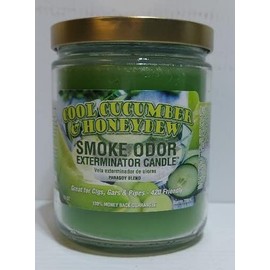 Smoke Odor Exterminator 13 oz Jar Candles Assortment Two Fragrances Bundle Cool Cucumber & Honeydew & Peace & Love.
