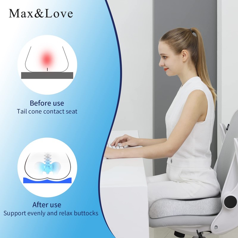 Memory Foam Seat Chair Cushion for Relieves Back Sciatica Pain