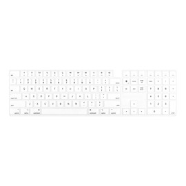 Silicone Keyboard Cover for Magic Keyboard with Touch ID and Numeric Keypad Model A2520 (for Mac Sudio 2023 2022 and for iMac 24 inch M1 chip 2022 2021) Anti-Dust Keyboard Skin Protector (White)
