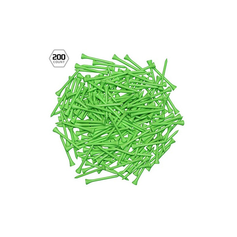 IZZO Golf Wood Golf Tees, 3.25 Inch, Neon Green (Pack