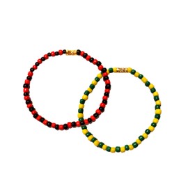 2 pcs Yoruba Santeria Ilde Babalawo Iyawo Stretch Bracelets Set (Eleggua and Orunmila)