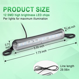 LivTee License Plate Light, LED Tag Lights, Extremely Bright LED License Plate Lights Assembly for Trailer UTV ATV Truck RV Boat, Car Accessories, Green(6000K)