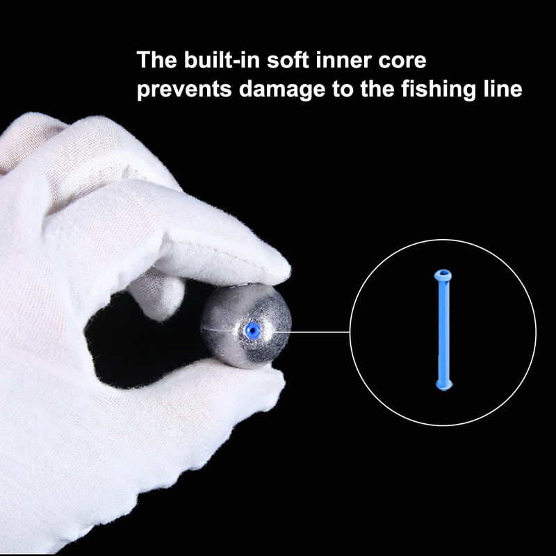 FANGBLUE Egg Shape Lead Fishing Sinker 3/8oz (10g) Oval Drop