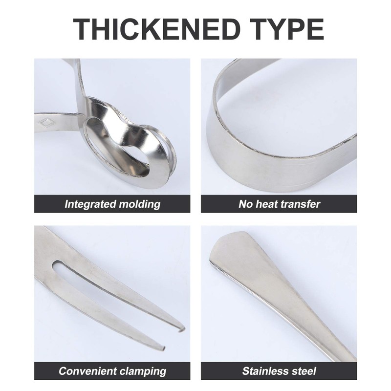 Cabilock 4Pcs/ 2Set Snail Tong and Fork Stainless Steel Snail