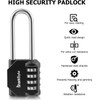 SharkByte Combination Padlock [2.6" Long Shackle] 4-Dial Heavy Duty Combination