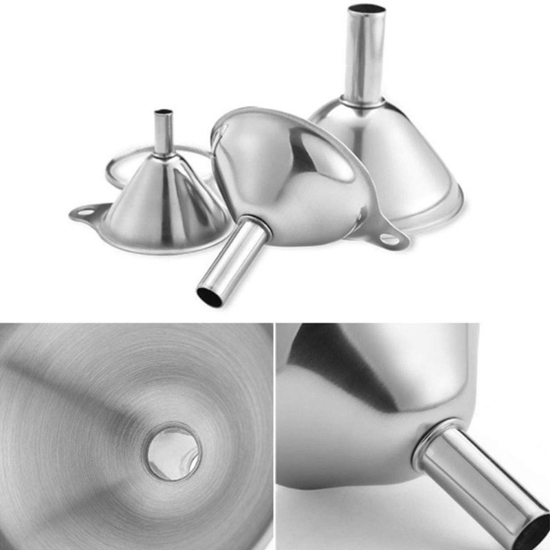 Stainless Steel Funnel, Pack of 3, Stackable Small Funnel, Kitchen