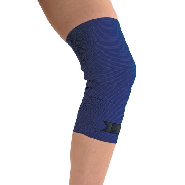 TOROS-GROUP Medical Elastic Bandage with Textile Fastener Pack of 2 Navy Blue 3 m x 8 cm