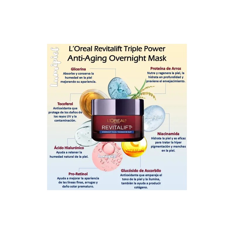 LOreal Revitalift Triple Power Mascarilla Nocturna Antiedad Anti-Aging Overnight Mask