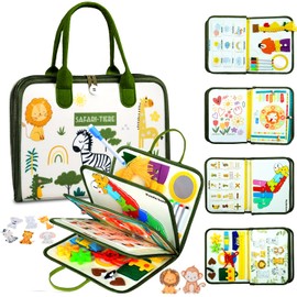 Busy Board Deutsch Montessori Spielzeug ab 2 3 Jahre, 8 in 1 Montessori Kleinkinder Spielzeug Activity Board Motorikspielzeug 5-Schichten, Lernspielzeug Motorikbrett ab 1 2 3 4 Jahre Junge Mädchen