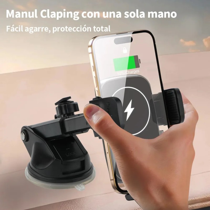Soporte De Celular Auto Con Carga Rápida Inalámbrica