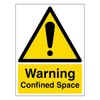 V Safety Warning Confined Space - Portrait 150 x 200mm