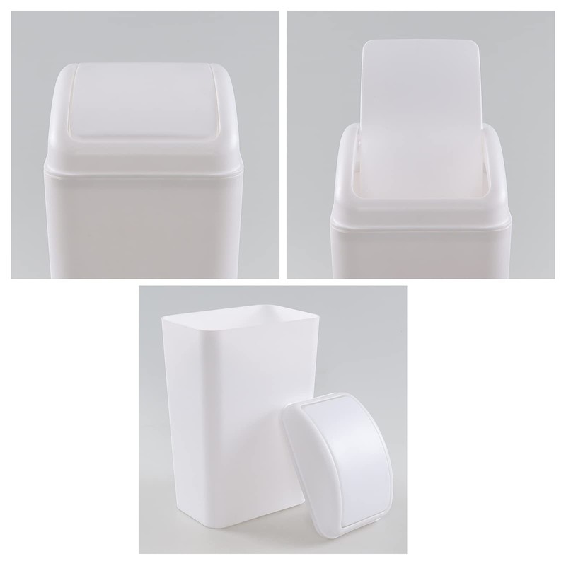 Joyeen 14 Liter Plastic Swing Lid Trash Can, Small Wate