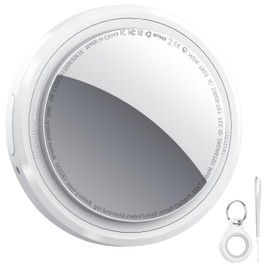 QCOQ Air Tracker Tag-1 Pack White | Bluetooth Tracker Work with Apple Find My (iOS 14.6 Above Only), Smart Tag with Protective Case/Keychain/Lanyard, Item Finder for Luggage/Key/Suitcase/Backpack