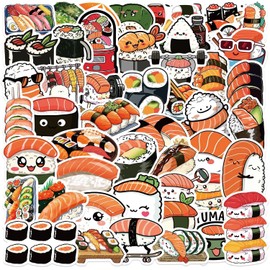 Sushi Stickers 50 Pack Laptop Stickers,Cute Sushi Roll Rice Stickers for Water Bottles Skateboard Scrapbook Bike Computer,Phone,-Graffiti Stickers Pack for Teens Girls Kids