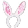 Plush Satin Bunny Ears (white & pink) Party Accessory (1