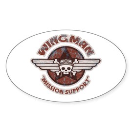 CafePress Pirate Pilot Wingman Oval Sticker Oval Car Bumper Sticker