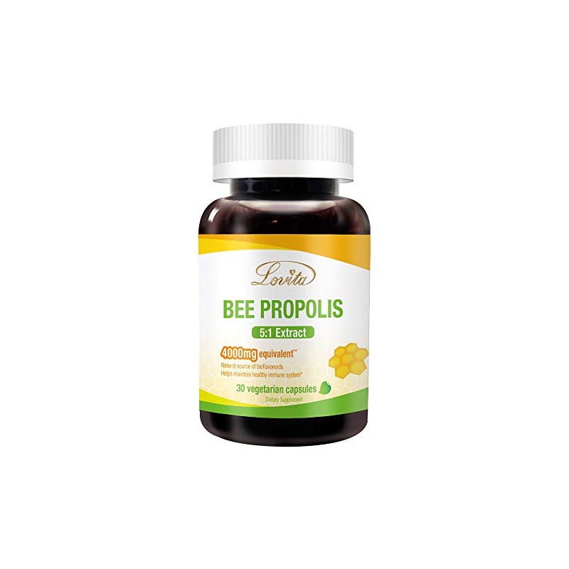 Lovita Bee Propolis Capsule 4000mg Equivalent, Immune Support, 5:1 Concentrate,